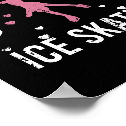 氷を愛する女の子スケートで滑る氷スケートで滑る愛 ポスター (角)