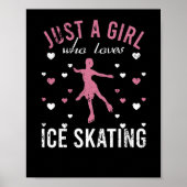 氷を愛する女の子スケートで滑る氷スケートで滑る愛 ポスター (正面)
