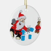 氷を欠くサンタの空手 セラミックオーナメント (右)