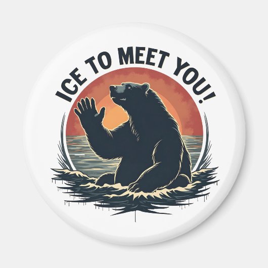 氷を満たすために極熊クリスマスプレゼント マグネット (正面)