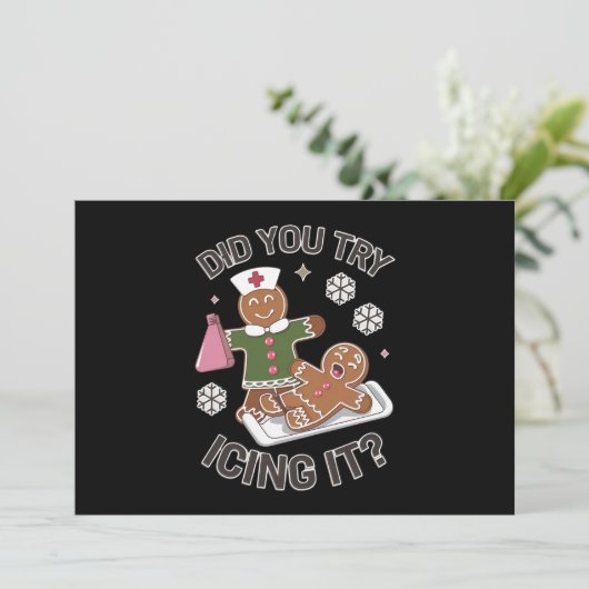 氷を試しましたか?学校の看護師クリスマスPICU シーズンカード (スタンド正面)