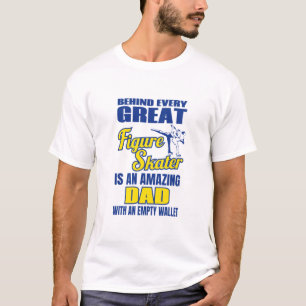 氷スケートで滑るおもしろいパパバインド素晴らし姿スケータ Tシャツ