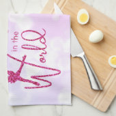 氷スケートで滑るの羽根タオルピンク最高のスパー感じクル キッチンタオル (四つ折り)