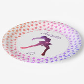 氷スケートで滑るの誕生日プレート（星） ペーパープレート (アングル)