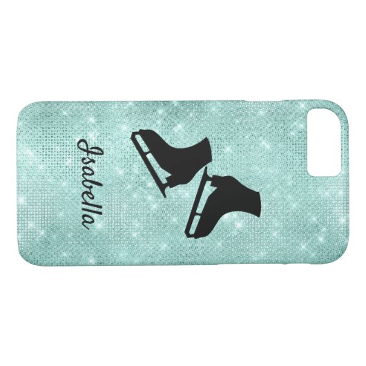 氷スケートで滑るの電話ケースアイススケートターコイズの輝き Case-Mate iPhoneケース (裏面(横))