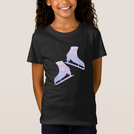 氷スケートで滑るのTシャツ姿は紫の結晶をスケート Tシャツ (正面)