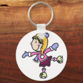 氷スケートで滑るガール キーホルダー (正面)
