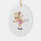 氷スケートで滑るガール セラミックオーナメント (右)