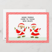 氷スケートで滑るクリスマスカード シーズンカード (正面/裏面)