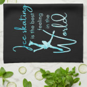 氷スケートで滑るタオルブ凍っていルー最高の感じズ キッチンタオル (折り畳み)