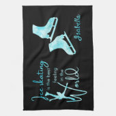 氷スケートで滑るタオルブ凍っていルー最高の感じズ キッチンタオル (縦)