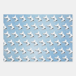 氷スケートで滑るデザイン包装紙セット ラッピングペーパーシート