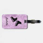 氷スケートで滑るバッグラベルピンクスパーク感じルズ ラゲッジタグ (裏面横)