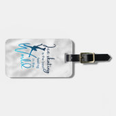 氷スケートで滑るバッグラベルブルースタ最高のー感じズ ラゲッジタグ (正面横)
