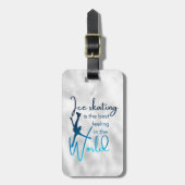 氷スケートで滑るバッグラベルブルースタ最高のー感じズ ラゲッジタグ (正面縦)