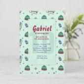 氷スケートで滑るパーティの招待状 招待状 (スタンド正面)