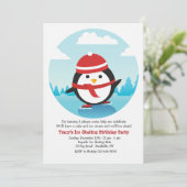 氷スケートで滑るパーティの招待状 招待状 (スタンド正面)