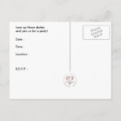 氷スケートで滑るパーティーペイズリー インビテーションポストカード (裏面)