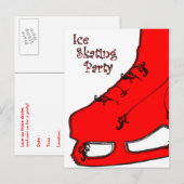 氷スケートで滑るパーティーペイズリー インビテーションポストカード (正面/裏面)