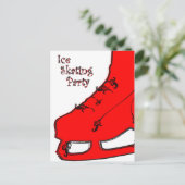 氷スケートで滑るパーティーペイズリー インビテーションポストカード (スタンド正面)