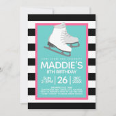 氷スケートで滑るパーティー誕生日招待状トゥイー10代の 招待状 (正面)