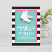 氷スケートで滑るパーティー誕生日招待状トゥイー10代の 招待状 (スタンド正面)