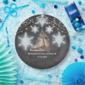 氷スケートで滑るパーティー パーソナライズされた ペーパープレート (パーティー)