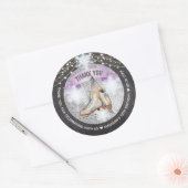 氷スケートで滑るパーティー パーソナライズされた ラウンドシール (封筒)