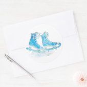 氷スケートで滑るパーティー ラウンドシール (封筒)