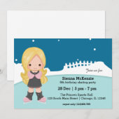 氷スケートで滑るパーティー 招待状 (正面/裏面)