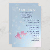 氷スケートで滑るパーティー 招待状 (正面/裏面)