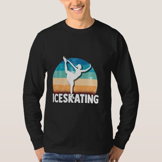 氷スケートで滑るホップエレメントの組み合わせスピン Tシャツ (正面)