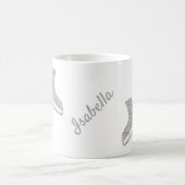 氷スケートで滑るマグ姿スケートと銀グリッター コーヒーマグカップ (中央)