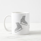 氷スケートで滑るマグ姿スケートと銀グリッター コーヒーマグカップ (左)