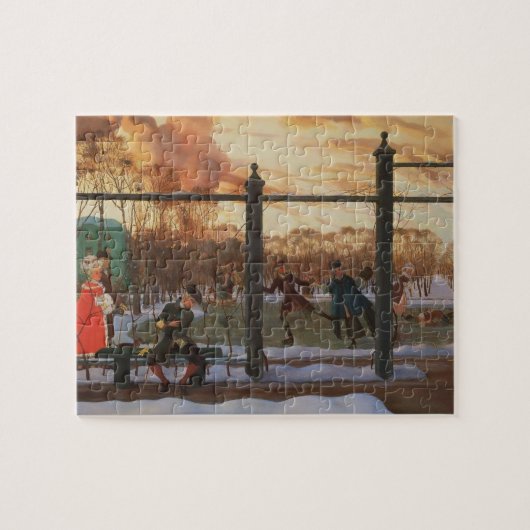 氷スケートで滑るリンクin冬(by Konstantin Somov) ジグソーパズル (横)