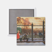 氷スケートで滑るリンクin冬(by Konstantin Somov) マグネット (正面/裏面)