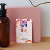 氷スケートで滑るレトログルーヴィツイン誕生日レッツ転がー 案内状