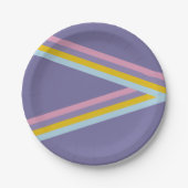 氷スケートで滑るレトロ誕生日 ペーパープレート (正面)