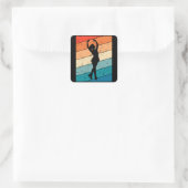 氷スケートで滑るヴィンテージ姿スケートで滑るギフトアイス スクエアシール (バッグ)