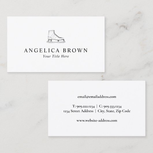 氷スケートで滑る名刺 名刺 (正面/裏面)