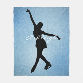 氷スケートで滑る姿スケートで滑るデザインフリースブランケット フリースブランケット