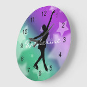 氷スケートで滑る姿スケートで滑るデザイン壁時計 ラージ壁時計 (傾斜)