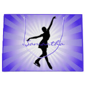 氷スケートで滑る姿スケートで滑るデザイン抱き枕 ラージペーパーバッグ (正面)