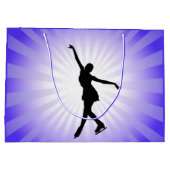 氷スケートで滑る姿スケートで滑るデザイン抱き枕 ラージペーパーバッグ (裏面)