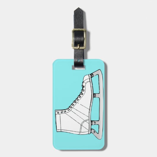 氷スケートで滑る姿スケートで滑る ラゲッジタグ (正面縦)