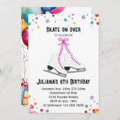 氷スケートで滑る招待状 |氷スケートで滑るパーティー 招待状 (正面/裏面)