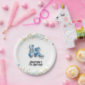 氷スケートで滑る誕生日ナプキン、ホッケー誕生日 ペーパープレート (パーティー)