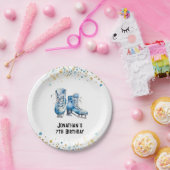 氷スケートで滑る誕生日プレート、ホッケー誕生日 ペーパープレート (パーティー)