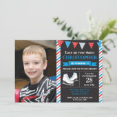 氷スケートで滑る誕生日招待状1日目の誕生日パーティー 招待状 (スタンド正面)