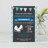 氷スケートで滑る誕生日招待状1日目の誕生日パーティー 招待状 (スタンド正面)